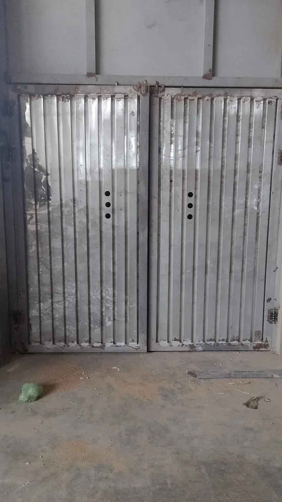 Cargo lift landing doors during fabrication