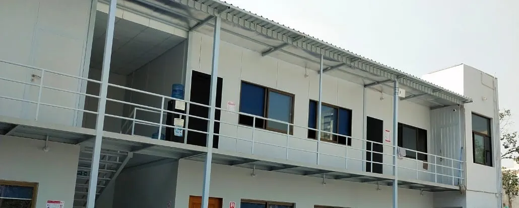 Completed fabricated building