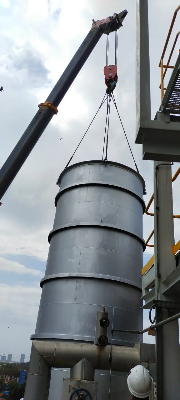 Gas turbine chimney installation